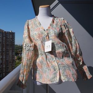🔮 Just Tang 100% Silk Floral Blouse (L)
